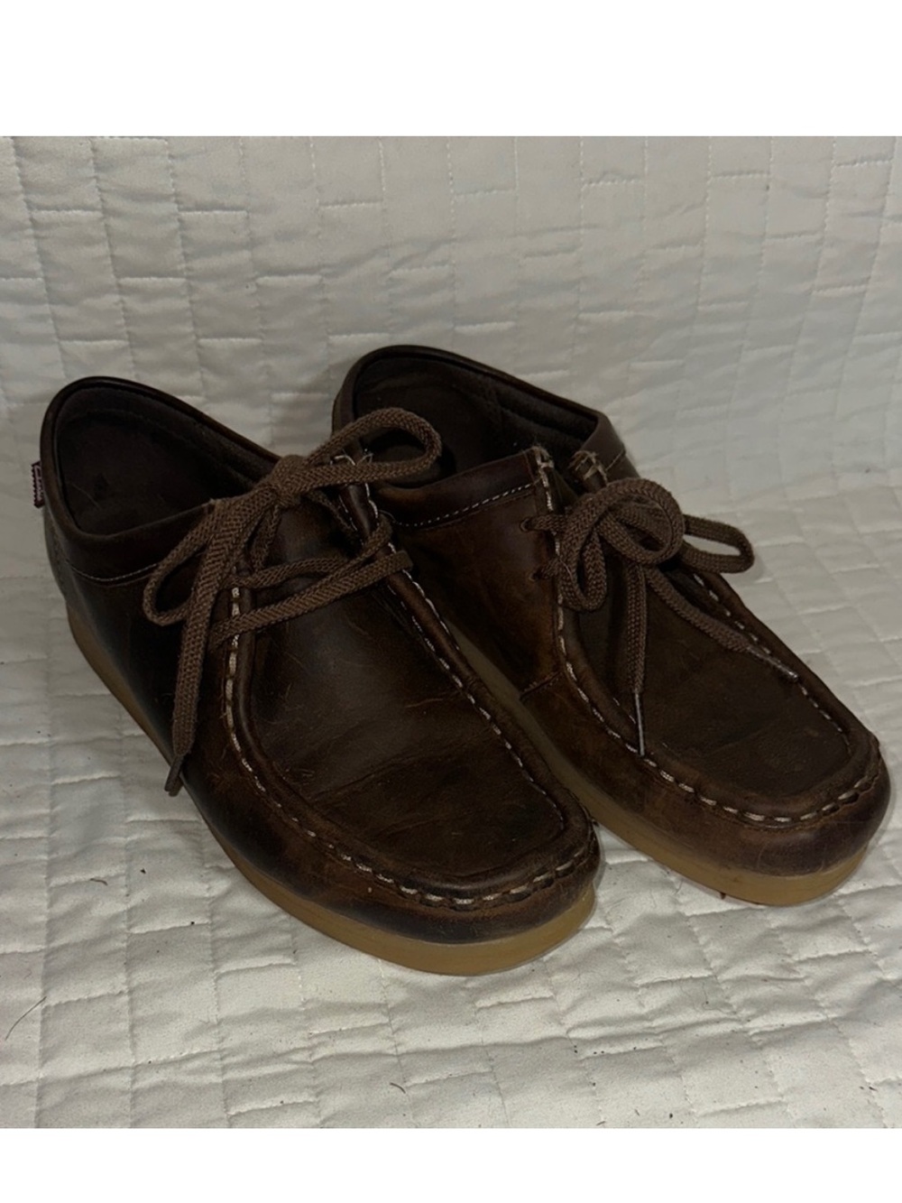 Clarks Brown Lace-Up Leather Moccasin Boots